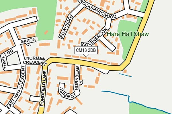 CM13 2DB map - OS OpenMap – Local (Ordnance Survey)
