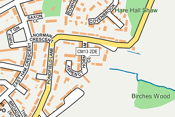 CM13 2DE map - OS OpenMap – Local (Ordnance Survey)