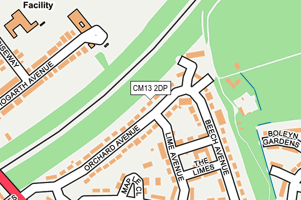 CM13 2DP map - OS OpenMap – Local (Ordnance Survey)