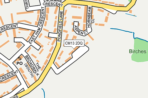 CM13 2DQ map - OS OpenMap – Local (Ordnance Survey)