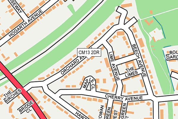 CM13 2DR map - OS OpenMap – Local (Ordnance Survey)