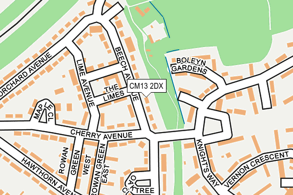CM13 2DX map - OS OpenMap – Local (Ordnance Survey)