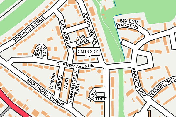 CM13 2DY map - OS OpenMap – Local (Ordnance Survey)