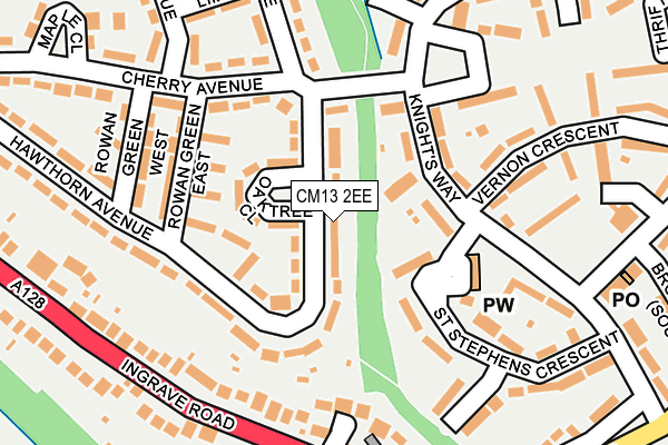 CM13 2EE map - OS OpenMap – Local (Ordnance Survey)