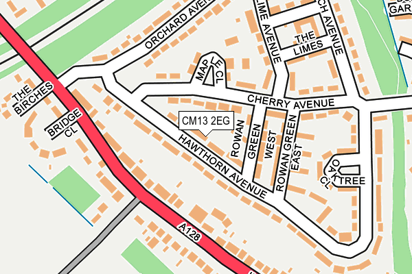 CM13 2EG map - OS OpenMap – Local (Ordnance Survey)