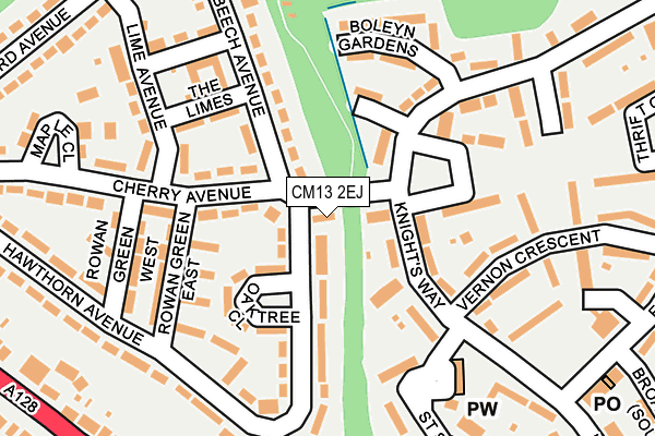 CM13 2EJ map - OS OpenMap – Local (Ordnance Survey)