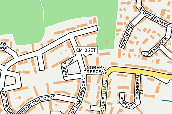 CM13 2ET map - OS OpenMap – Local (Ordnance Survey)