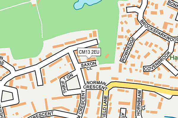 CM13 2EU map - OS OpenMap – Local (Ordnance Survey)