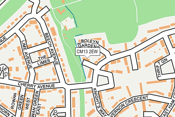 CM13 2EW map - OS OpenMap – Local (Ordnance Survey)