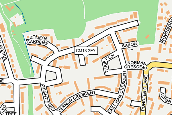 CM13 2EY map - OS OpenMap – Local (Ordnance Survey)