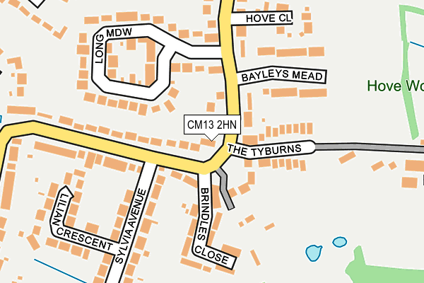 CM13 2HN map - OS OpenMap – Local (Ordnance Survey)