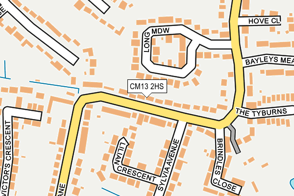 CM13 2HS map - OS OpenMap – Local (Ordnance Survey)