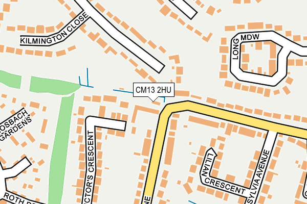 CM13 2HU map - OS OpenMap – Local (Ordnance Survey)