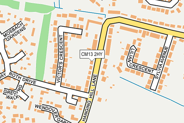 CM13 2HY map - OS OpenMap – Local (Ordnance Survey)