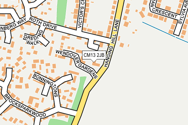 CM13 2JB map - OS OpenMap – Local (Ordnance Survey)