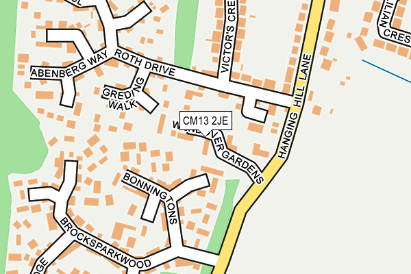 CM13 2JE map - OS OpenMap – Local (Ordnance Survey)
