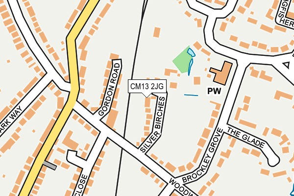 CM13 2JG map - OS OpenMap – Local (Ordnance Survey)
