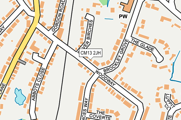CM13 2JH map - OS OpenMap – Local (Ordnance Survey)