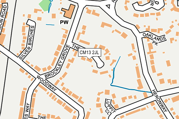 CM13 2JL map - OS OpenMap – Local (Ordnance Survey)