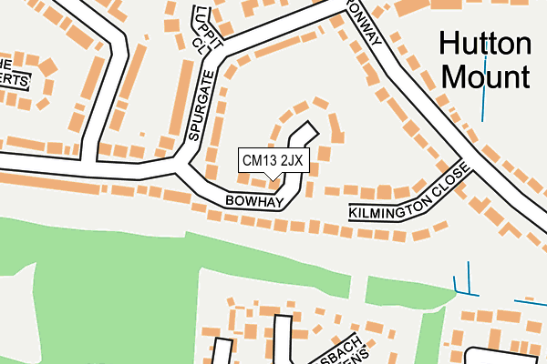 CM13 2JX map - OS OpenMap – Local (Ordnance Survey)