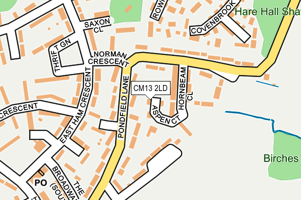CM13 2LD map - OS OpenMap – Local (Ordnance Survey)