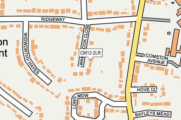 CM13 2LR map - OS OpenMap – Local (Ordnance Survey)