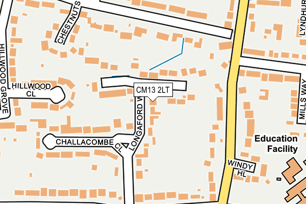 CM13 2LT map - OS OpenMap – Local (Ordnance Survey)