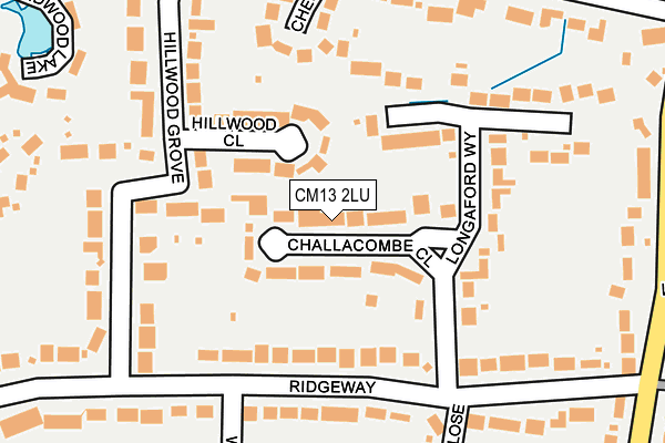CM13 2LU map - OS OpenMap – Local (Ordnance Survey)