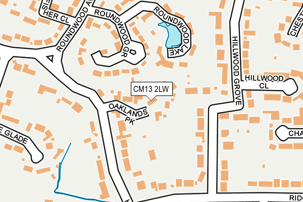 CM13 2LW map - OS OpenMap – Local (Ordnance Survey)