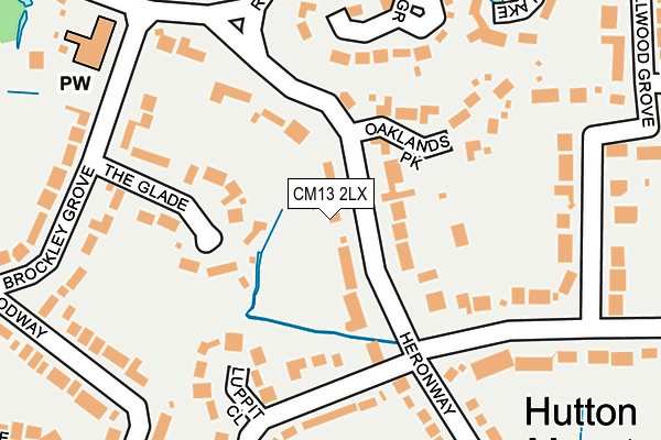 CM13 2LX map - OS OpenMap – Local (Ordnance Survey)