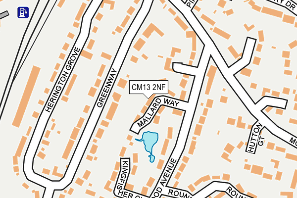 CM13 2NF map - OS OpenMap – Local (Ordnance Survey)