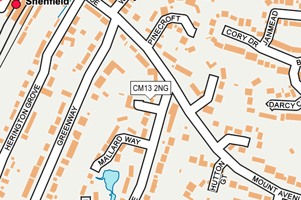 CM13 2NG map - OS OpenMap – Local (Ordnance Survey)