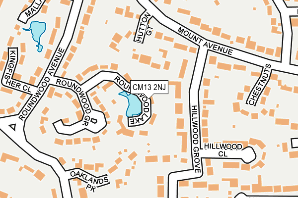 CM13 2NJ map - OS OpenMap – Local (Ordnance Survey)