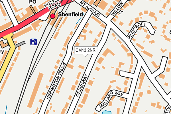 CM13 2NR map - OS OpenMap – Local (Ordnance Survey)