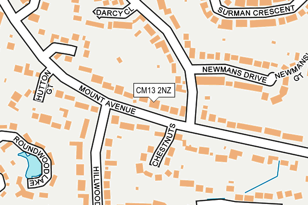 CM13 2NZ map - OS OpenMap – Local (Ordnance Survey)