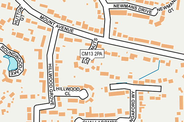 CM13 2PA map - OS OpenMap – Local (Ordnance Survey)