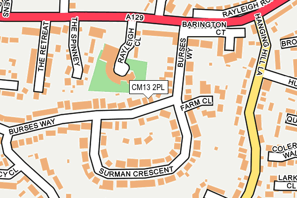 CM13 2PL map - OS OpenMap – Local (Ordnance Survey)