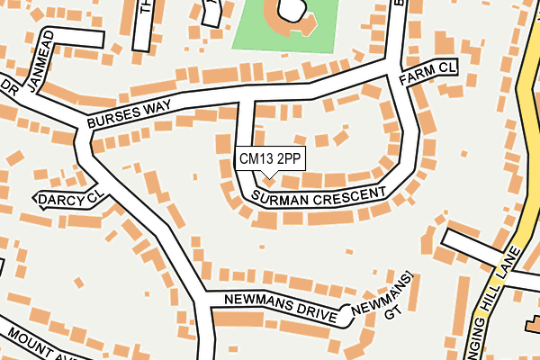 CM13 2PP map - OS OpenMap – Local (Ordnance Survey)