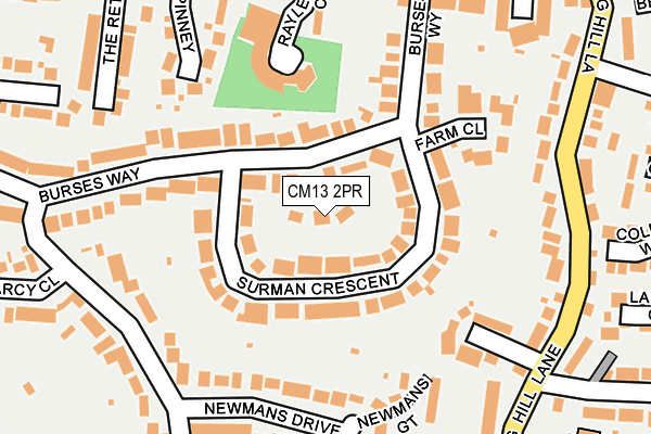 CM13 2PR map - OS OpenMap – Local (Ordnance Survey)