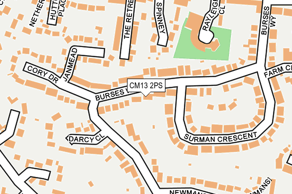 CM13 2PS map - OS OpenMap – Local (Ordnance Survey)