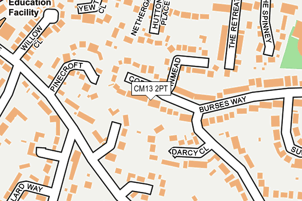CM13 2PT map - OS OpenMap – Local (Ordnance Survey)