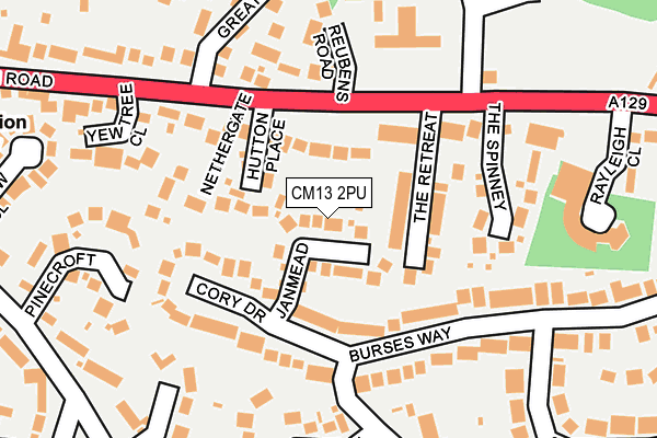 CM13 2PU map - OS OpenMap – Local (Ordnance Survey)