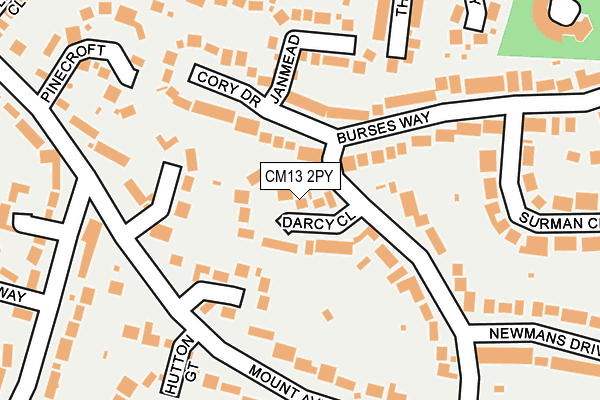 CM13 2PY map - OS OpenMap – Local (Ordnance Survey)