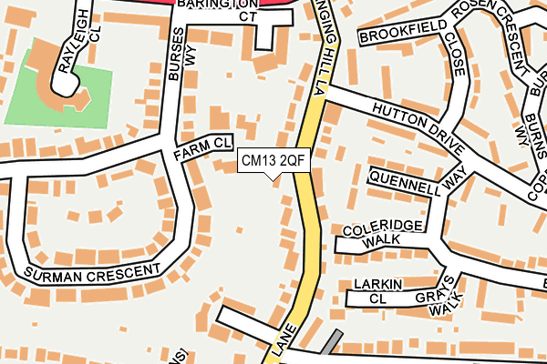 CM13 2QF map - OS OpenMap – Local (Ordnance Survey)