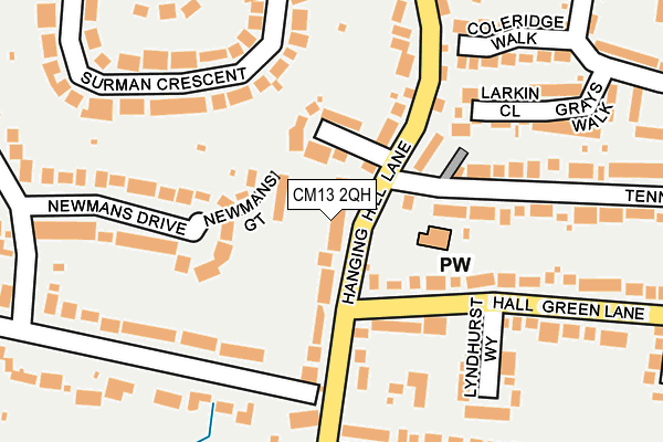 CM13 2QH map - OS OpenMap – Local (Ordnance Survey)