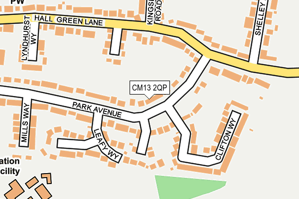 CM13 2QP map - OS OpenMap – Local (Ordnance Survey)