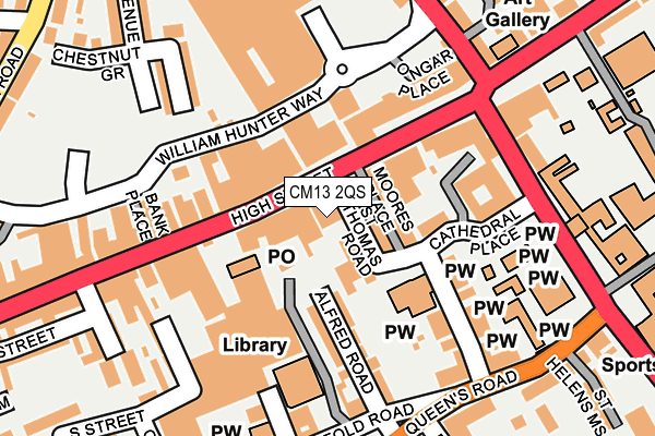 CM13 2QS map - OS OpenMap – Local (Ordnance Survey)