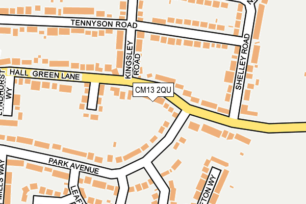 CM13 2QU map - OS OpenMap – Local (Ordnance Survey)