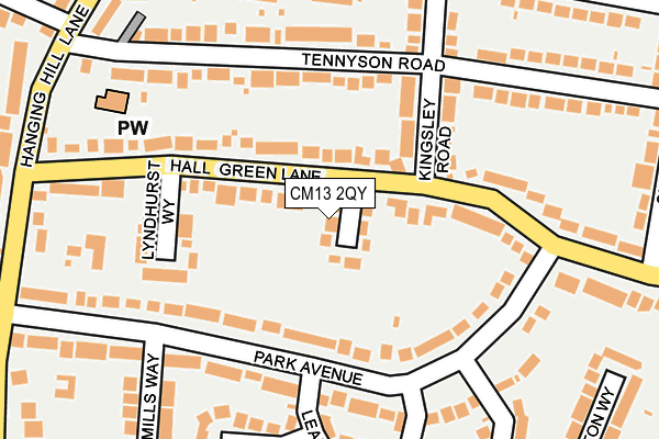CM13 2QY map - OS OpenMap – Local (Ordnance Survey)