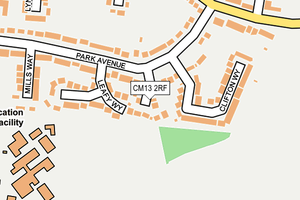CM13 2RF map - OS OpenMap – Local (Ordnance Survey)